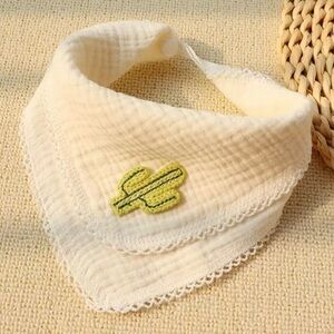 Muslin Baby Bandana Bib with Cactus Design